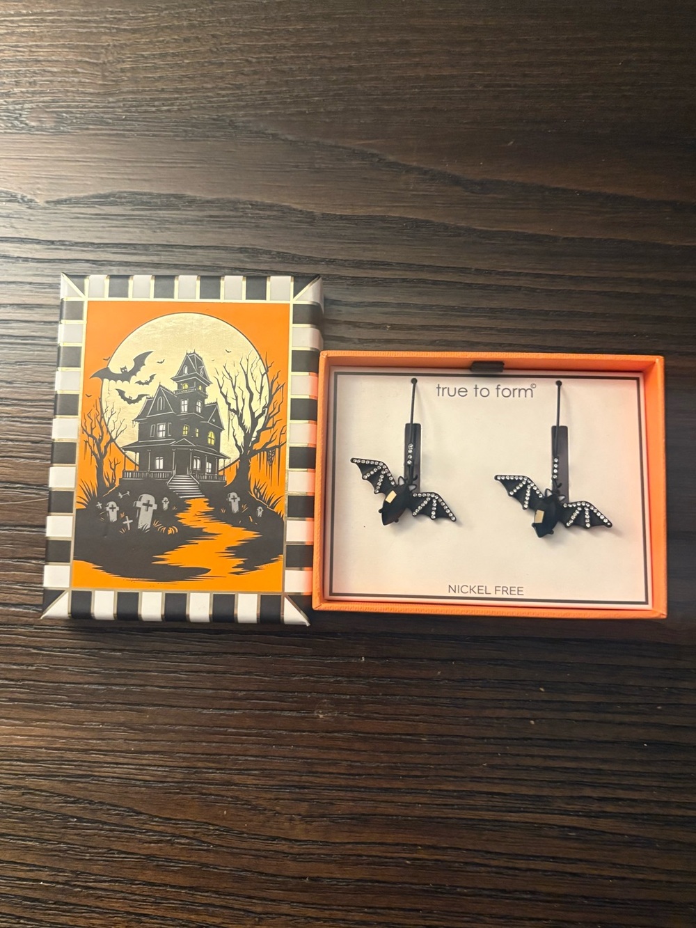 NEW True to Form Black Bat Earrings
